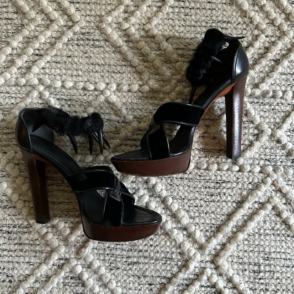 Vintage YSL Black Velvet Mombasa Claw Heels | 37.5 - Picture 6 of 15